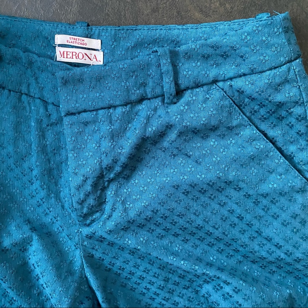 Patterned dark teal trousers - Picture 5 of 6